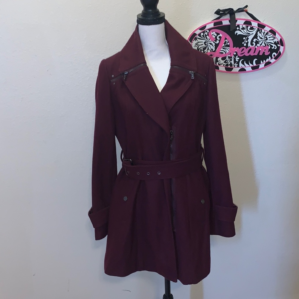 Kenneth Cole purple wool blend peacoat